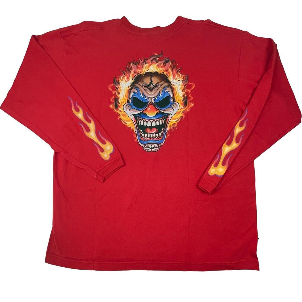 Vintage y2k flame clown shirt